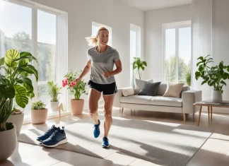 Get Off The Couch With These Motivational Tips Motivated person getting up from couch in modern sunlit living room to exercise
