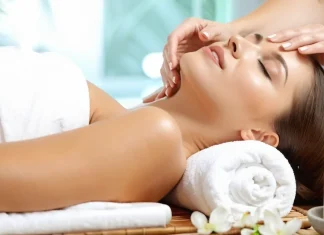 Natural Remedies To Achieve Absolute Beauty and Glowing Skin Woman receiving gentle holistic facial massage and spa treatment with clean white towels