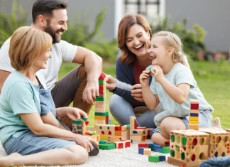 Ways To Connect With Your Children Parents playing cheerfully with their young children on the living room floor