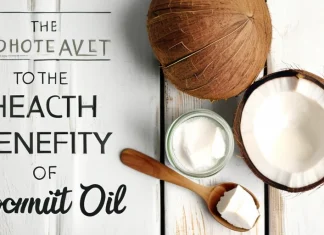 Health Benefits Of Coconut Oil Fresh organic coconut and jar of virgin coconut oil