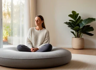 Just 10 Minutes of Meditation Helps Anxious People Have Better Focus Person practicing 10-minute mindful meditation in sunlit peaceful room