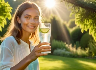 What Are The things That People Realize When They Quit Drinking Alcohol Healthy person enjoying refreshing sparkling water with citrus in morning sunlight
