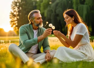Mindful Tips For Better Parenting Father and young daughter blowing dandelion seeds together in sunset meadow