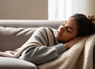 How To Take The Perfect Nap According To Science Person resting peacefully during afternoon power nap on comfortable sofa