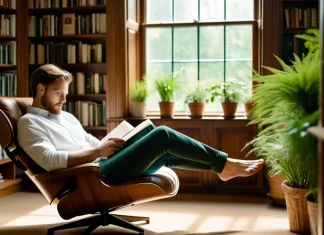 Embracing Your Introvert Edge Person reading peacefully in quiet sunlit library corner surrounded by books