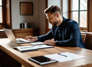 Do It Now Syndrome Focused professional working with clarity and energetic momentum at sunny desk