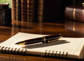 Time Management Is Life Management Vintage pocket watch beside open leather planner and fountain pen on polished wooden desk