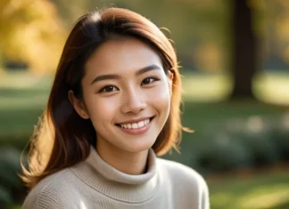 Beauty Inside Is More Important Smiling person with gentle authentic expression showing natural inner beauty