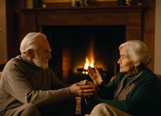 Treasure and cherish the old ones Elderly grandparents sharing heartwarming memories on sofa with grandchild