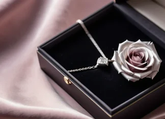 An extraordinary gift for her Handcrafted pendant jewelry on elegant box with rose expressing heartfelt love