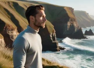 Do We Really Create Our Own Reality? (The Myths and Dangers of New Age Belief) Individual standing on rugged coastal cliffs contemplating ocean waves