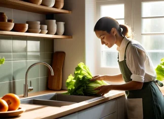 Everyday Mindfulness: 7 Steps to Deepening Presence in Daily Activities Person mindfully preparing fresh vegetables in bright sunlit kitchen