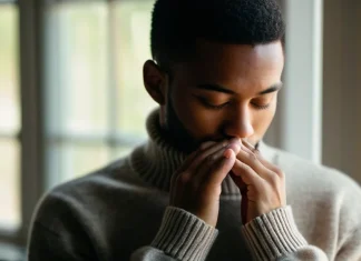 Is Self-Compassion the Recipe For Optimal Health? Person resting hands over heart in gentle moment of self-compassion by window