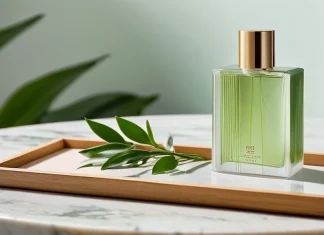 Lady Gaga Is Launching A 100% Vegan Makeup Line Vegan cosmetic glass bottles and organic botanicals on marble counter
