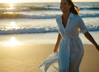 9 Things To Do When Your Life Has Lost Its Sparkle Person splashing joyfully along sunlit morning beach rediscovering playfulness
