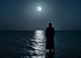 Lunar Consciousness and the Value of the Primordial Darkness Full moon casting silver reflection across tranquil ocean at night