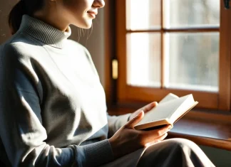 Self-Love: What It Actually Means (And How to Practice It) Person sitting peacefully with tea and journal radiating genuine self-love
