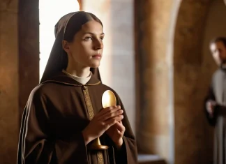 15 Life-Changing Lessons to Learn from St. Clare of Assisi Classical fresco painting of Saint Clare of Assisi holding monstrance