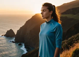 How to Make Rebuilding Your Self Confidence A Priority Person standing with confidence and calm poise on coastal cliff at sunset