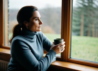 I’m Over My Ex, So Why Am I Jealous Of His New Relationship? Woman sitting thoughtfully by window with tea reflecting on feelings