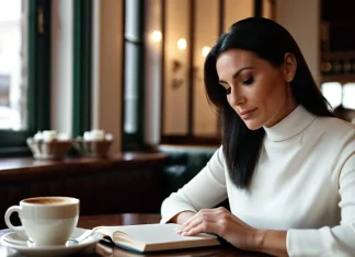 My Fear Of Missing Out Led Me To Make Some Terrible Dating Decisions Woman journaling in quiet café feeling peaceful about being single