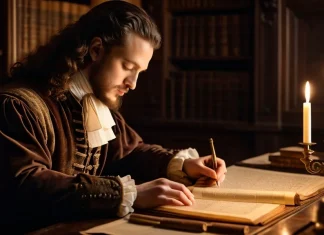 In the 17th Century, Leibniz Dreamed of a Machine That Could Calculate Ideas Historical portrait of Leibniz studying mechanical calculating machine by candlelight