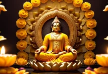 What Would Life Be Like Without Money? – A Hindu Perspective Traditional scene of Lord Kubera surrounded by lotus blossoms and divine radiance