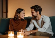 The Reasons Why Modern Marriages Fall Apart Couple sitting together on couch having heartfelt sincere conversation