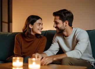 The Reasons Why Modern Marriages Fall Apart Couple sitting together on couch having heartfelt sincere conversation