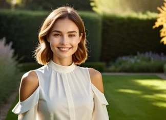 Body Language: The Psychosomatics of Women’s Health Poised woman standing with upright relaxed posture in sunny garden