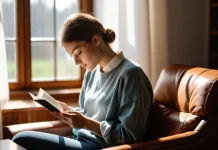 The Art of Digital Silence: How to Overcome Burnout in an Era of Endless Content Person reading book peacefully with smartphone turned face down on table