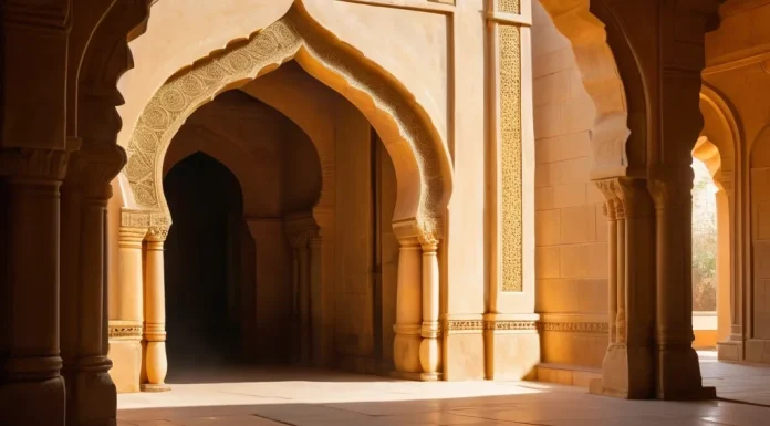 Nava Dwara: The 9 Doors of the Human Body in Hindu Philosophy Ancient carved stone temple archway at sunrise symbolizing sacred portals