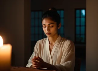 Trataka: The Ancient Candle-Gazing Practice That Trains Your Brain to Focus Person practicing trataka meditation with steady gaze at soft candle flame