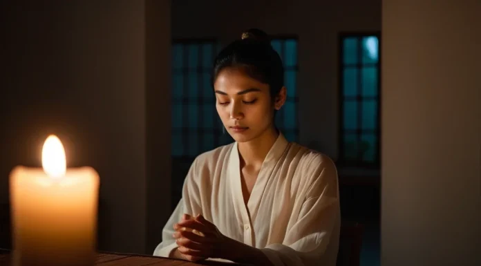 Trataka: The Ancient Candle-Gazing Practice That Trains Your Brain to Focus Person practicing trataka meditation with steady gaze at soft candle flame