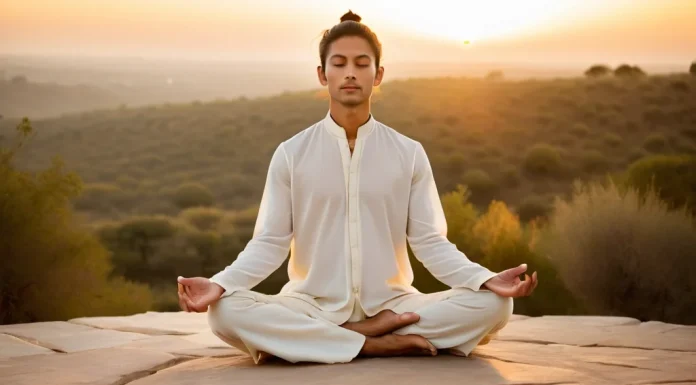 Signs of Kundalini Awakening: What the Texts Say vs. What Actually Happens Yogi meditating in lotus pose at dawn experiencing harmonious inner energy flow