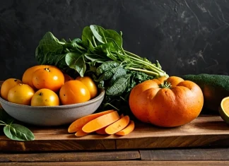 Foods That Are High In Vitamin A Vibrant assortment of fresh vitamin A rich vegetables and fruits