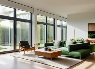 Plug-and-Play SolarGaps Modern apartment window fitted with smart solar panel window blinds